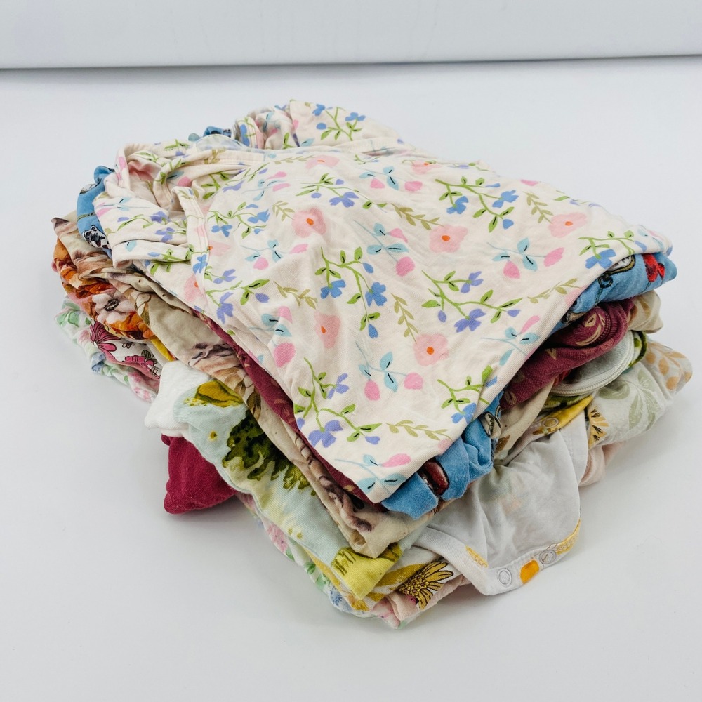 12 Baby Bamboo‎ Sleepers Baby Mixed Sizes Multicolor Floral Animal Bundle